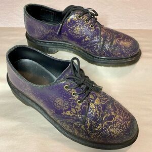 Dr Martens 1461 Gold and Yellow Baroque Print Oxford Shoes Size US 8 / EU 39